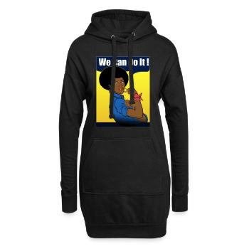 Vintage Frau Afro Retro Tasse - Hoodie-Kleid - Schwarz - Vorne