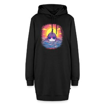 child birthday present idea cute dolphin broward - Hoodie-Kleid - Schwarz - Vorne