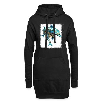caribbean dolphin lover aquatic environment - Hoodie-Kleid - Schwarz - Vorne
