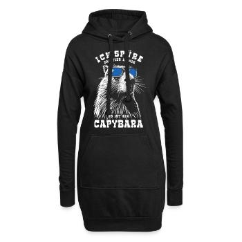 Ich spüre das Tier in mir, es ist ein Capybara - Hoodie-Kleid - Schwarz - Vorne