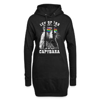 Ich spüre das Tier in mir, es ist ein Capybara - Hoodie-Kleid - Schwarz - Vorne