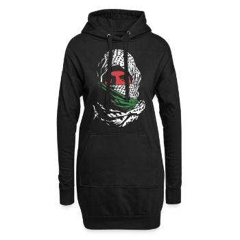 Freiheit für Palästina - Frieden - Hoodie-Kleid - Schwarz - Vorne