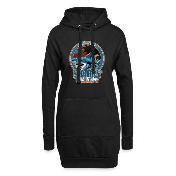 Haie machen mich glücklich. Aquaholic Design - Hoodie-Kleid - Schwarz - Vorne