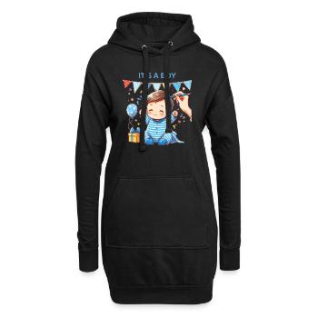 It s a Boy - Hoodie-Kleid - Schwarz - Vorne