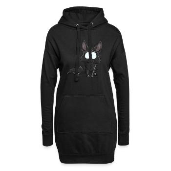 Ich bin Deutscher Schäferhund schwarz - Hoodie-Kleid - Schwarz - Vorne