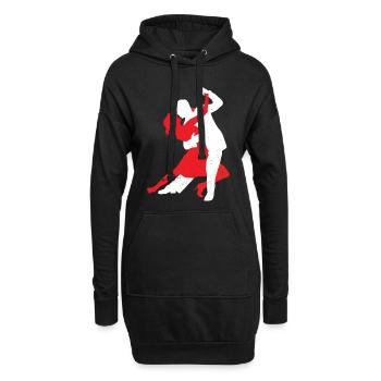 Dancing Silhouette Couple Dancers Romantic Dance - Hoodie Dress - black - Front