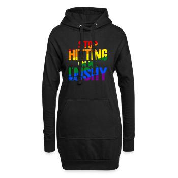 Arrêtez de me draguer, je suis timide - Sweat-shirt à capuche long Femme - noir - Devant