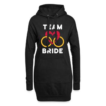 Team bride (Herz, zwei Ringe) - Hoodie-Kleid - Schwarz - Vorne