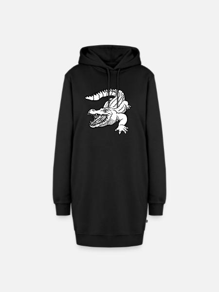Krokodil Shirt für Kinder Geschenk Geburtstag - Hoodie-Kleid - Schwarz