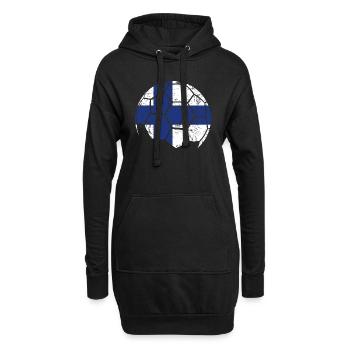 Finlande Ballon de football Football - Sweat-shirt à capuche long Femme - noir - Devant