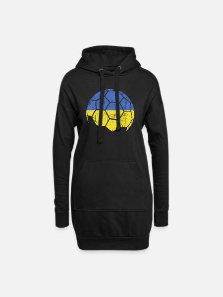 Ukraine Soccer Ball Fußball - Hoodie-Kleid - Schwarz