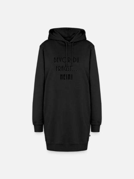 Bevor du fragst Nein - Hoodie-Kleid - Schwarz