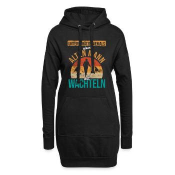 Wachtel Wachteln - Hoodie-Kleid - Schwarz - Vorne