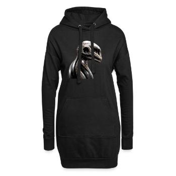 Das Unerwartete - Hoodie-Kleid - Schwarz - Vorne