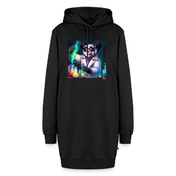 Chemiepanda - Hoodie-Kleid - Schwarz - Vorne - AI Model Female 172 light (172cm)