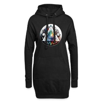 triangle et cercle mystique géométric et futuriste - Sweat-shirt à capuche long Femme - noir - Devant