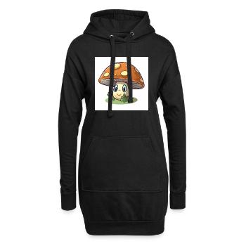 Lustiger Fliegenpilz - Hoodie-Kleid - Schwarz - Vorne