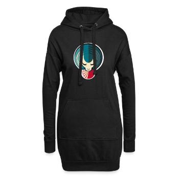 Abstract Widder - Hoodie-Kleid - Schwarz - Vorne