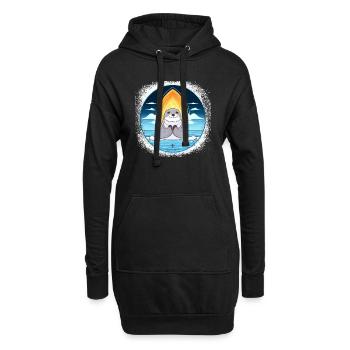anniversaire cadeau idée anniversaire animal aquatique - Sweat-shirt à capuche long Femme - noir - Devant