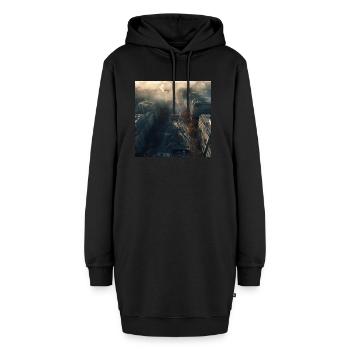 Pariser Straße - Hoodie-Kleid - Schwarz - Vorne - AI Model Female 172 light (172cm)