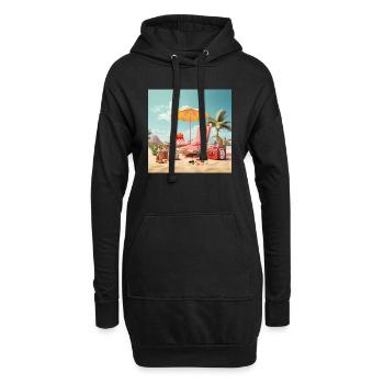 Chemise tendance Holiday Joy - Sweat-shirt à capuche long Femme - noir - Devant