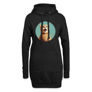 Süße junge Katze für alle Katzenfreunde - Hoodie-Kleid - Schwarz - Vorne