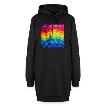 Pride Flag - Hoodie-Kleid - Schwarz - Vorne - AI Model Female 172 light (172cm)