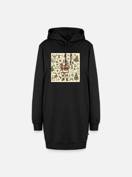 Winter Design - Hoodie-Kleid - Schwarz