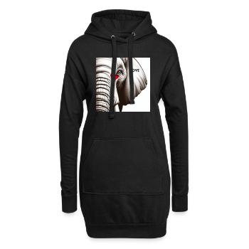 Amour d’éléphant - Sweat-shirt à capuche long Femme - noir - Devant