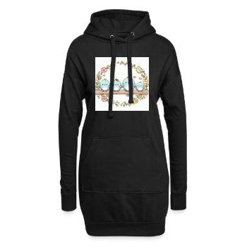 Die zauberhafte Vogelfamilie - Hoodie-Kleid - Schwarz - Vorne
