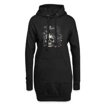 Repos éternel - Sweat-shirt à capuche long Femme - noir - Devant