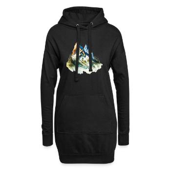 Erklimme die Berge - Hoodie-Kleid - Schwarz - Vorne