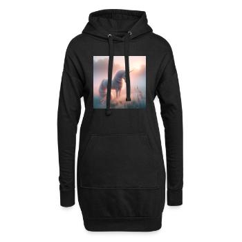 Einhorn - Hoodie-Kleid - Schwarz - Vorne