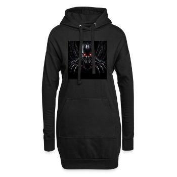 Cyborg avec des griffes et des yeux rouges sur HG foncé - Sweat-shirt à capuche long Femme - noir - Devant