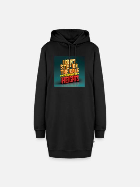 Das Motiv zeigt die Inschrift I don't step on the scales. - Hoodie-Kleid - Schwarz