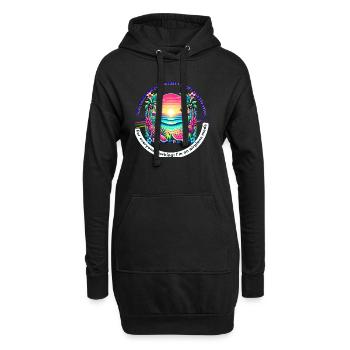 Urlaub ohne WLAN - Hoodie-Kleid - Schwarz - Vorne