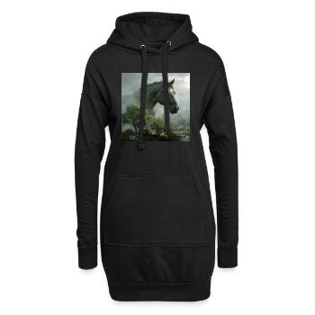 Pferd Star - Hoodie-Kleid - Schwarz - Vorne