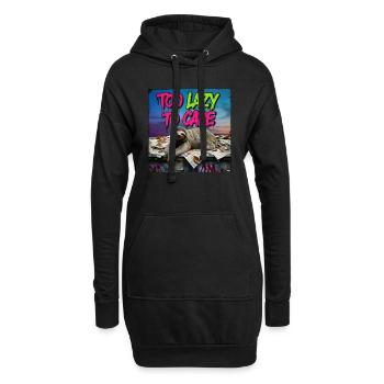 Trop paresseux, trop attentionné - Sweat-shirt à capuche long Femme - noir - Devant