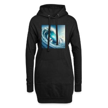 Surf's up - Hoodie Dress - black - Front