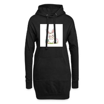 Süßer Osterhase - Hoodie-Kleid - Schwarz - Vorne