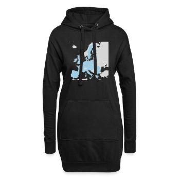Europa Karte Europakarte Welt Erde Erdkunde - Hoodie-Kleid - Schwarz - Vorne