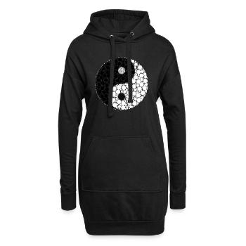 Ying Yang - Hoodie-Kleid - Schwarz - Vorne