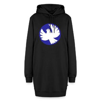 weltfrieden auf erden world peace on earth love137 - Hoodie-Kleid - Schwarz - Vorne - AI Model Female 172 light (172cm)