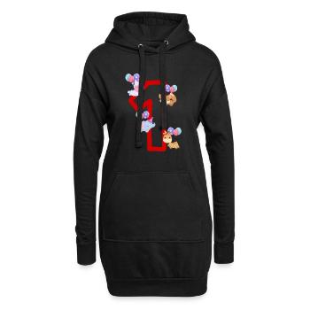 1 Jahr Jungen Mädchen Geburtstagsshirt Kinder Fun - Hoodie-Kleid - Schwarz - Vorne