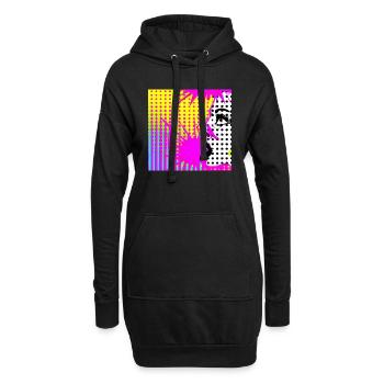 Pop art - Hoodie-Kleid - Schwarz - Vorne