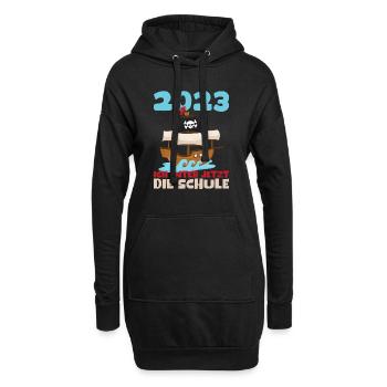 Schulkind 2023 Pirat Einschulung Erstklässler Kind - Hoodie-Kleid - Schwarz - Vorne