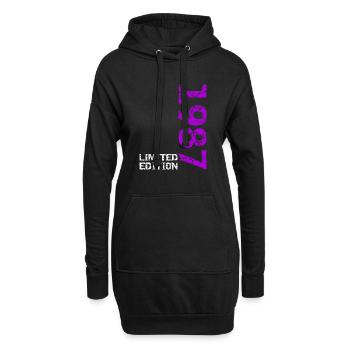 1987 édition limitée anniversaire cadeau femme mari - Sweat-shirt à capuche long Femme - noir - Devant