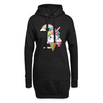 Einhorn der Sonne - Strahlen Sie wie die Sonne - Hoodie-Kleid - Schwarz - Vorne
