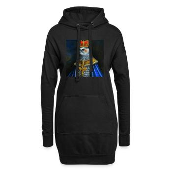 Adler in der Krone - Hoodie-Kleid - Schwarz - Vorne