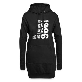 1986 August Limited Edition 37. Geburtstag Outfit - Hoodie-Kleid - Schwarz - Vorne
